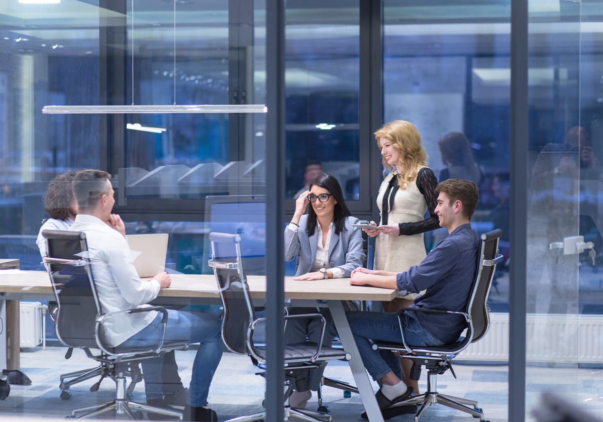 a highly effective team discussing together